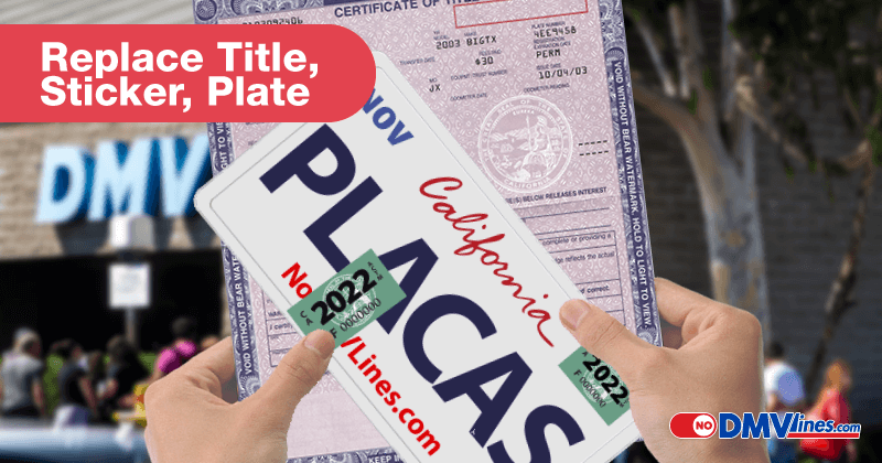 DMV Duplicates Tags Registration Title Plates No DMV Lines