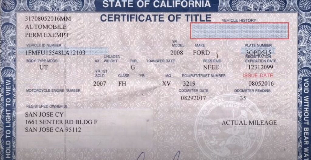beware of California Fake Titles